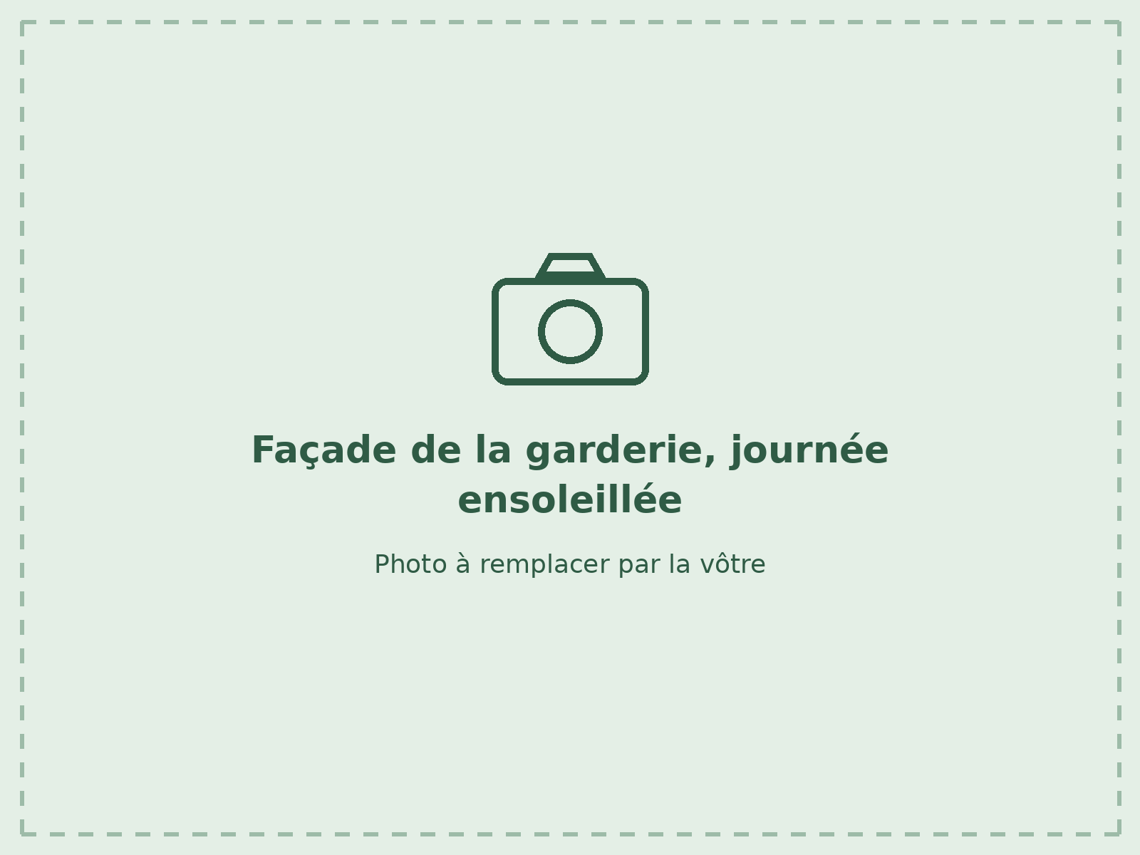 Façade de la garderie, journée ensoleillée